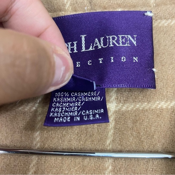 Ralph Lauren Purple Label Plaid Tan Camel Color Cashmere Duster Robe 8 Sweater - Picture 5 of 14